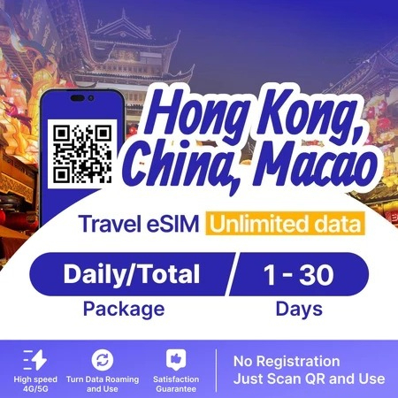 【China eSIM Unlimited】China Hong Kong Macau eSIM【 Real Unlimited】【Google Instagram Whatsapp etc | High Speed】
