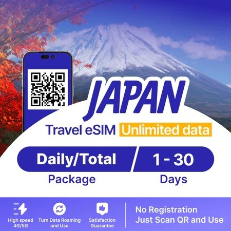 【Japan eSIM Unlimited】Japan eSIM【 Real Unlimited】【Google Instagram Whatsapp etc | High Speed】