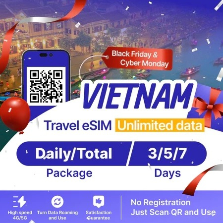 【Vietnam eSIM Unlimited】Vietnam eSIM【 Unlimited Data 4G/5G】【Google Instagram Whatsapp etc | High Speed | 3-7 Days 】Travel eSIM