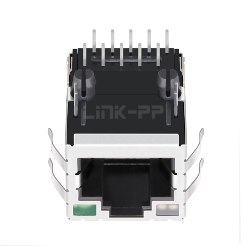 LPJG16740B4NL 100/1000 Base-T Single Port RJ45 Gigabit Magnetic Jack Tab Up Yellow&Green/Green Leds #173420