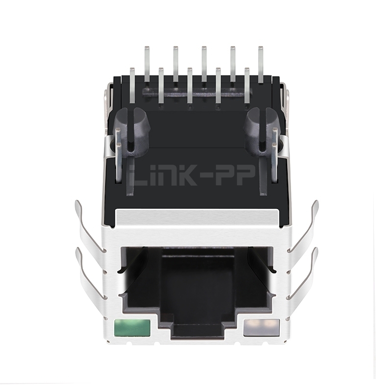 LPJG16740B4NL 100/1000 Base-T Single Port RJ45 Gigabit Magnetic Jack Tab Up Yellow&Green/Green Leds #173420