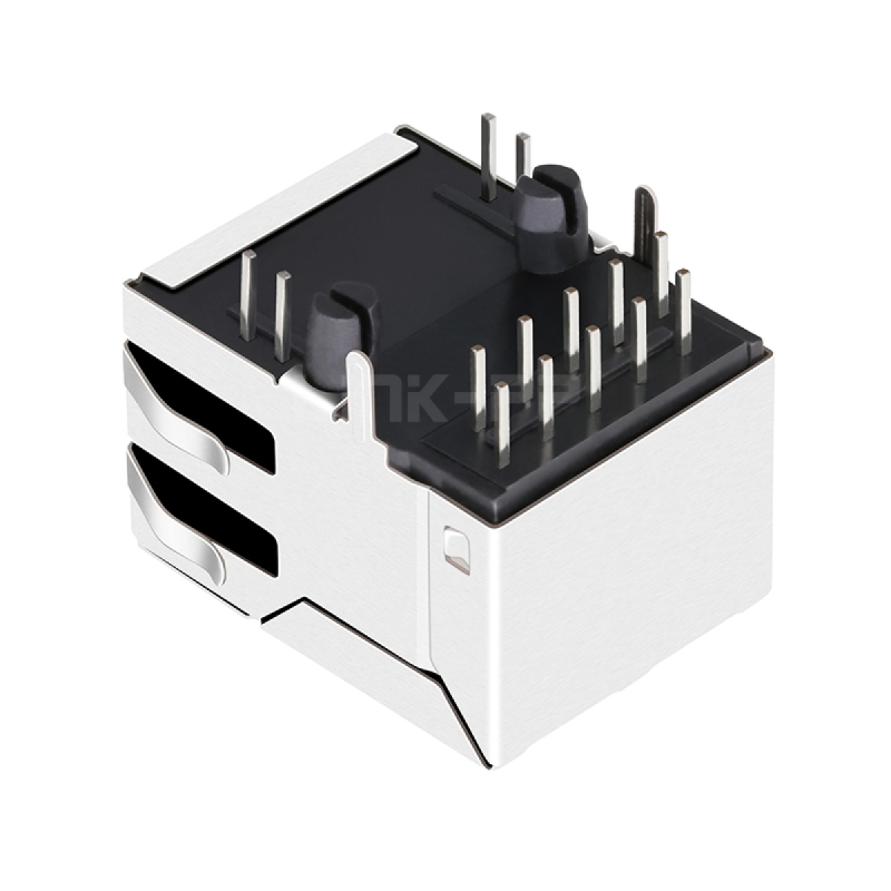 LPJG16740B4NL 100/1000 Base-T Single Port RJ45 Gigabit Magnetic Jack Tab Up Yellow&Green/Green Leds #173420