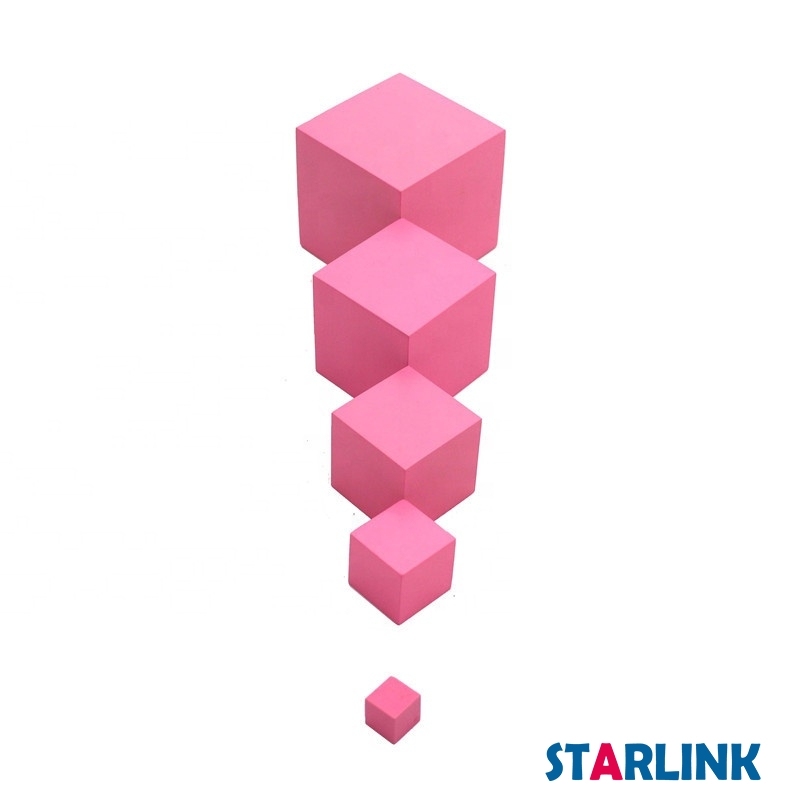 Montessori Sensory Early Education Teaching Materials Children's Wooden Educational Toys Pink Tower Pink Tower Stand Brown Stair