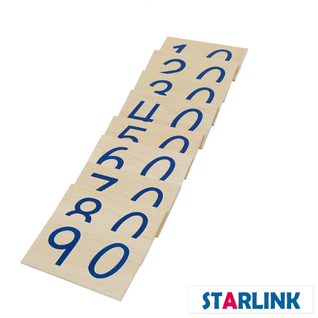 Montessori Large Wooden Number Cards with Box (1-9000)