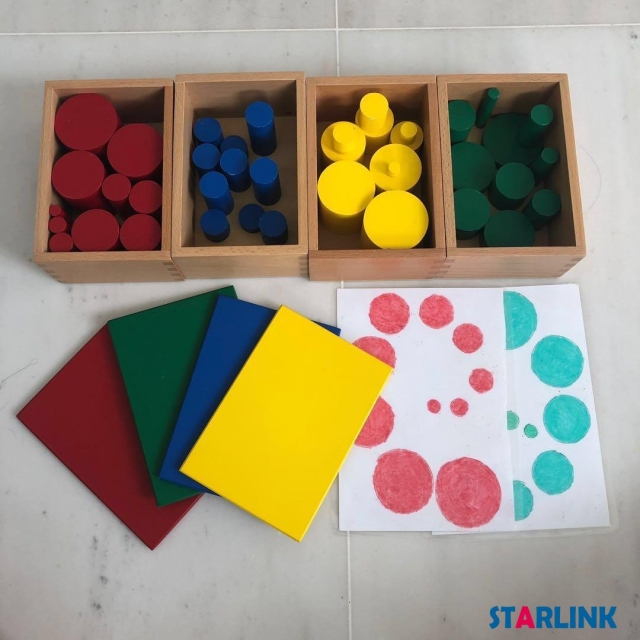 Montessori Knobless Cylinders Materials Sensorial Educational Tools Preschool Equipment Early Learning Toy
