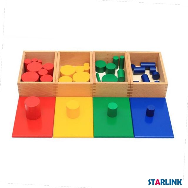 Montessori Knobless Cylinders Materials Sensorial Educational Tools Preschool Equipment Early Learning Toy