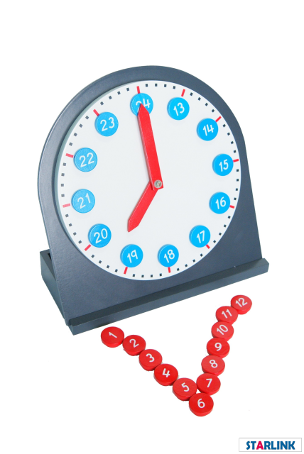 Montessori Math Materials Clock with Moveable Hands for Early Preschool Learning Toy