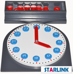 Montessori Math Materials Clock with Moveable Hands for Early Preschool Learning Toy