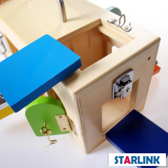 Wooden Montessori Educational Practical Material Little Lock Latch Box Toys Kids