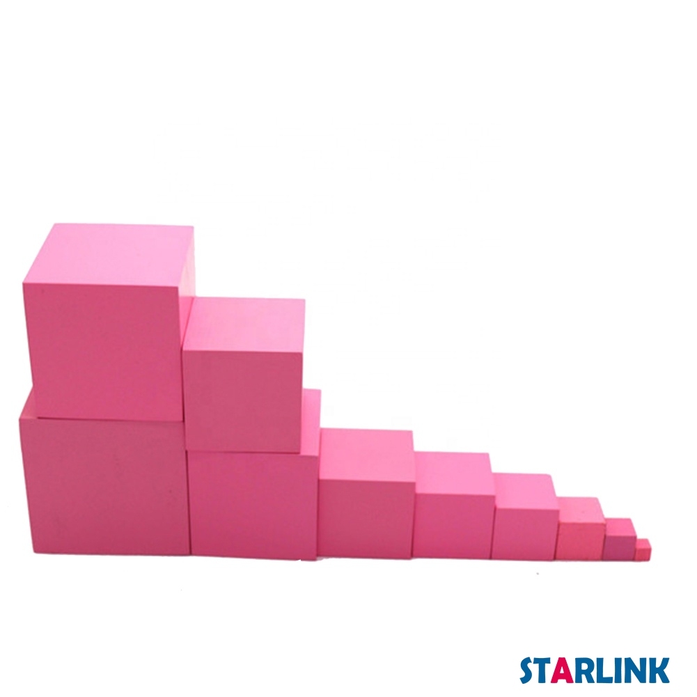 Montessori Sensory Early Education Teaching Materials Children's Wooden Educational Toys Pink Tower Pink Tower Stand Brown Stair