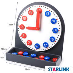 Montessori Math Materials Clock with Moveable Hands for Early Preschool Learning Toy