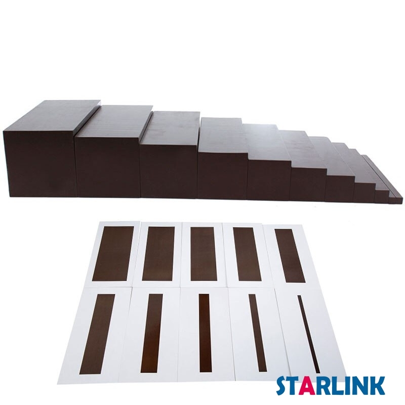 Montessori Materials Brown Stair Sensorial Educational Tools Preschool Early Equipment Learning Toys