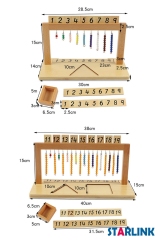 Teaching Digitals Numbers 1-20 Hanger And Color Beads Stairs Wooden Math Toys Kids Montessori Toys