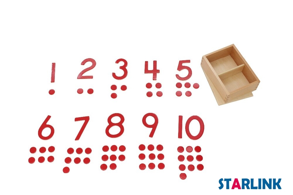 Math Games Educational Cut-out Numeral And Counters montessori
