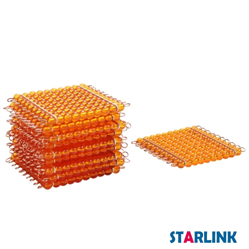 Baby Mathematics Montessori Mathmatic Material Educational Toy 10 Golden Bead Hundred Squares