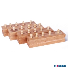 Montessori Knobbed Cylinder Socket Montessori Materials Wooden Cylinders Ladder Blocks Educational Wooden Toy Montessori Education Toy