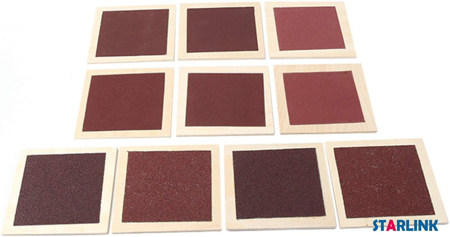 Montessori Rough and Smooth Boards Sensorial Board Touch Sensory Montessori Tactile Board for Kids Graded Sand Tablets Montessori Toys for Toddlers