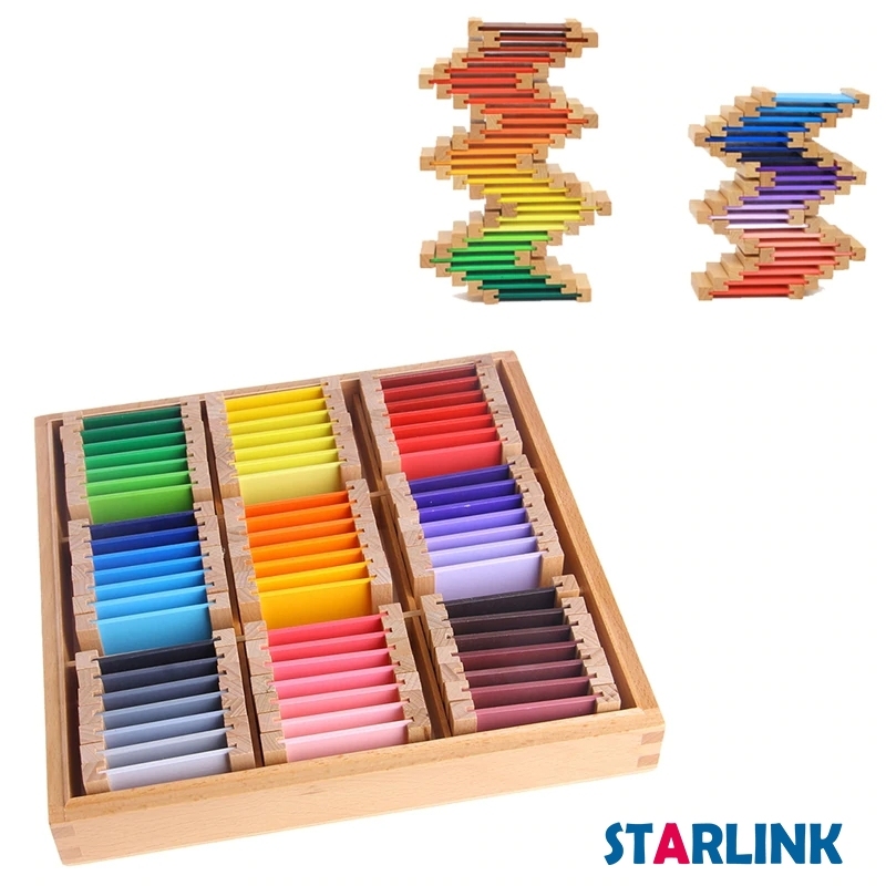 Baby Color Teaching Aids Montessori Wood Color Tablet 3rd Box Early Childhood Education Preschool Training Kid Toys