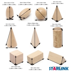 Wooden Montessori Toys Solid Figures Geometry Miniature Set in Mystery Bag Math Educational Preschool Learning Toy for Kids Children