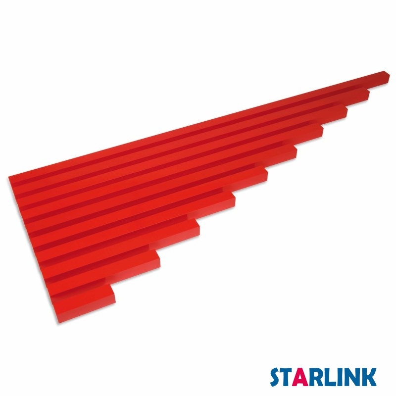 Montessori Material Wooden Red Rods Long Sticks Math Rod Toys Kids Educational Early Teaching