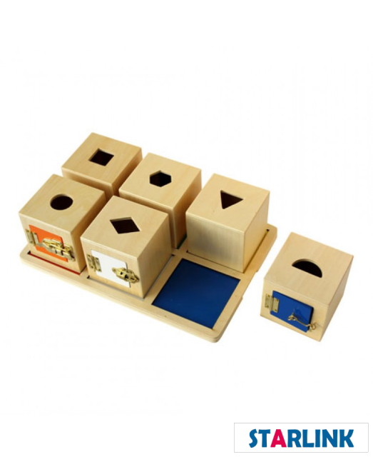 Wooden Montessori Practical Material Little Lock Box Kids Educational Toy Gift