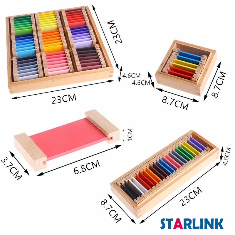 Montessori Materials Educational Toys Montessori Sensorial Material Learning Color Tablet Box Puzzle