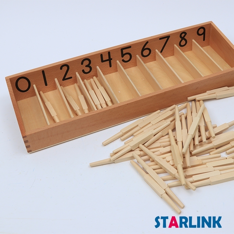 Spindles box of 45 Spindles Early Baby montessori equipment preschool kindergarten