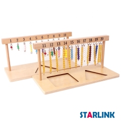 Teaching Digitals Numbers 1-20 Hanger And Color Beads Stairs Wooden Math Toys Kids Montessori Toys