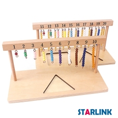 Teaching Digitals Numbers 1-20 Hanger And Color Beads Stairs Wooden Math Toys Kids Montessori Toys