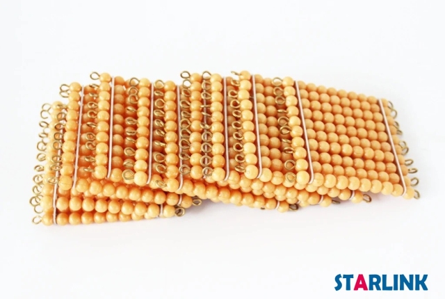 Baby Mathematics Montessori Mathmatic Material Educational Toy 10 Golden Bead Hundred Squares