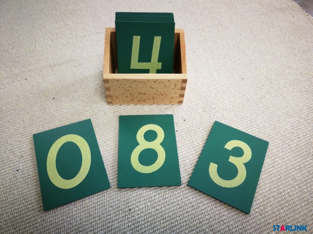 Sandpaper numbers with box montessori education preschool teaching