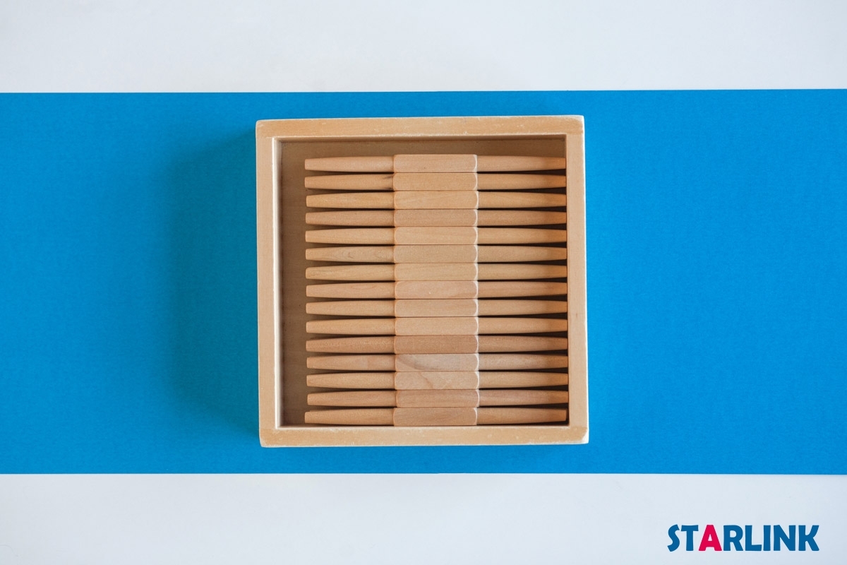 Spindles box of 45 Spindles Early Baby montessori equipment preschool kindergarten