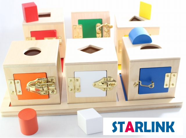 Wooden Montessori Practical Material Little Lock Box Kids Educational Toy Gift