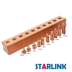 Montessori Knobbed Cylinder Socket Montessori Materials Wooden Cylinders Ladder Blocks Educational Wooden Toy Montessori Education Toy