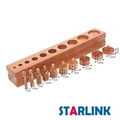 Montessori Knobbed Cylinder Socket Montessori Materials Wooden Cylinders Ladder Blocks Educational Wooden Toy Montessori Education Toy
