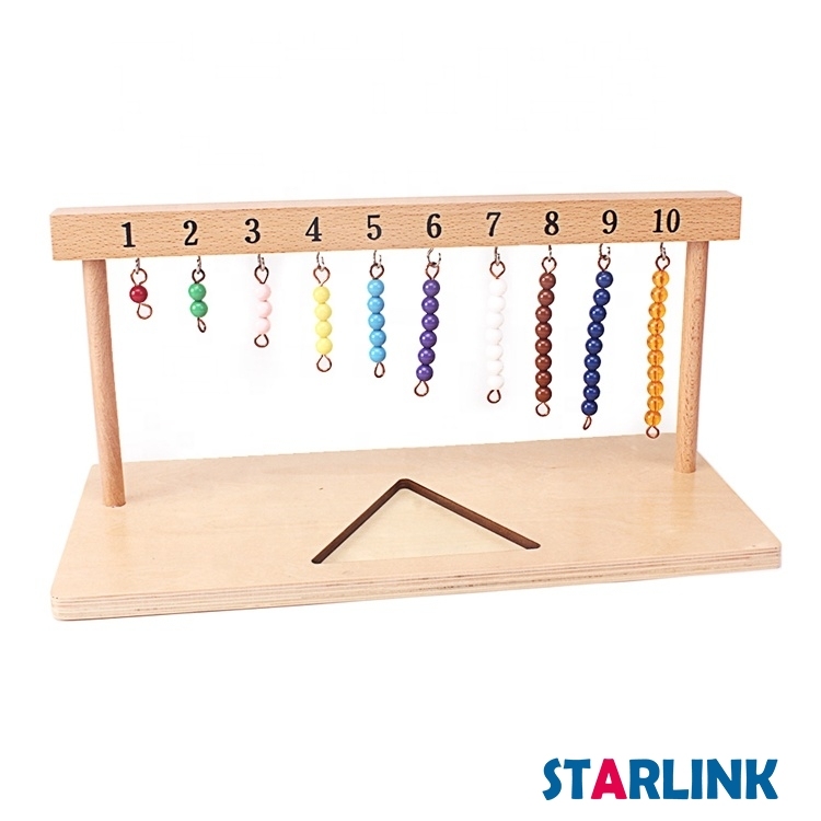 Teaching Digitals Numbers 1-20 Hanger And Color Beads Stairs Wooden Math Toys Kids Montessori Toys