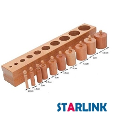 Montessori Knobbed Cylinder Socket Montessori Materials Wooden Cylinders Ladder Blocks Educational Wooden Toy Montessori Education Toy
