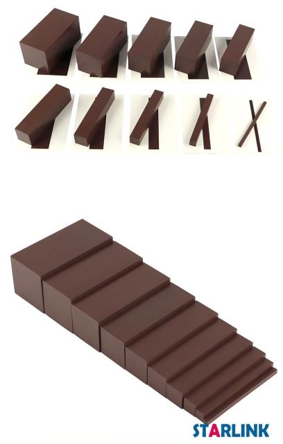Montessori Materials Brown Stair Sensorial Educational Tools Preschool Early Equipment Learning Toys