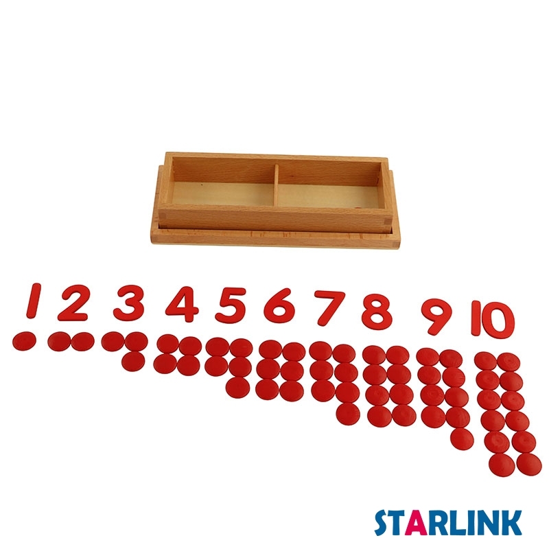 Math Games Educational Cut-out Numeral And Counters montessori