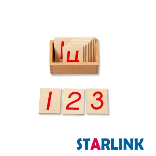 Montessori material Educational toy Printed Numerals with box for number rods