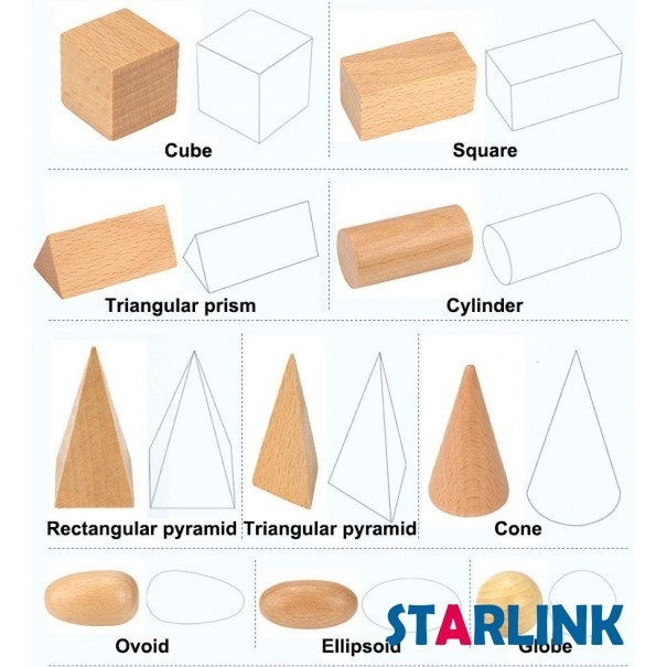 Wooden Montessori Toys Solid Figures Geometry Miniature Set in Mystery Bag Math Educational Preschool Learning Toy for Kids Children