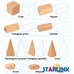 Wooden Montessori Toys Solid Figures Geometry Miniature Set in Mystery Bag Math Educational Preschool Learning Toy for Kids Children