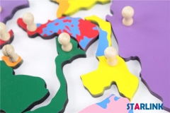 Wooden Asia Map Panel Floor Puzzle Montessori Cultural Science Teaching Tools Kindergarten Early Learning