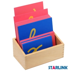 Montessori language teaching material English Lower Case Cursive Sandpaper Letters With Box