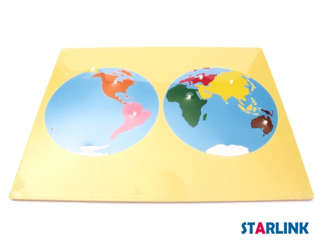 Wooden World Map Panel Floor Puzzle Montessori Cultural Science Teaching Tools Kindergarten Early Learning
