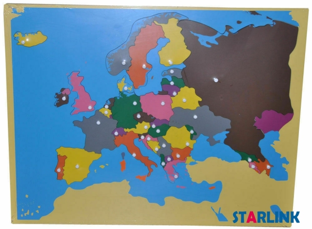 Wooden Europe Map Panel Floor Puzzle Montessori Cultural Science Teaching Tools Kindergarten Early Learning