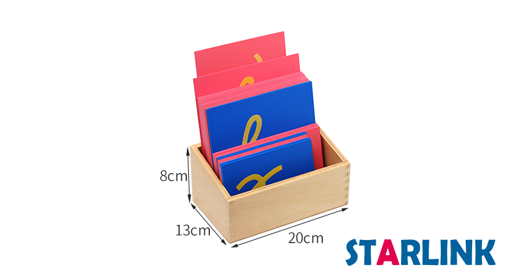 Montessori language teaching material English Lower Case Cursive Sandpaper Letters With Box