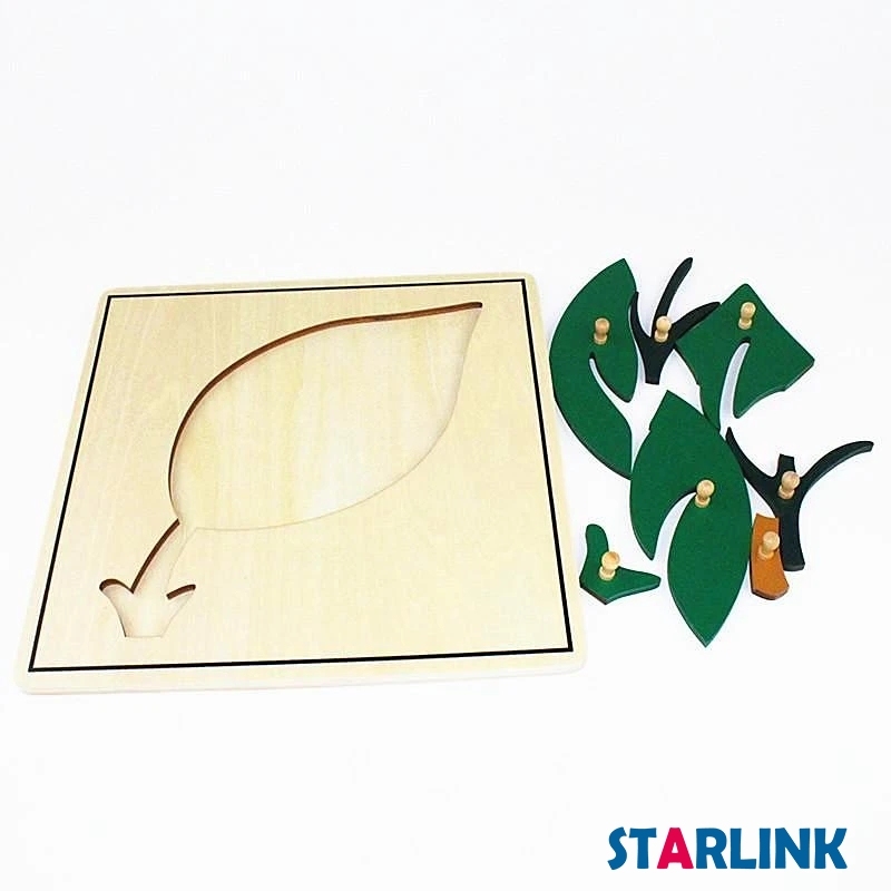 Baby Educational Montessori Material Wooden Jigsaw Puzzle Leaf Puzzle Kids Toy Play Fun