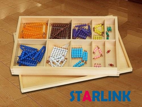 Beechwood Montessori Math Games Educational Toys For Kids Short Bead Chain With Box