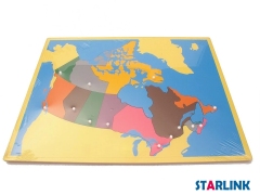 Wooden Canada Map Panel Floor Puzzle Montessori Cultural Science Teaching Tools Kindergarten Early Learning